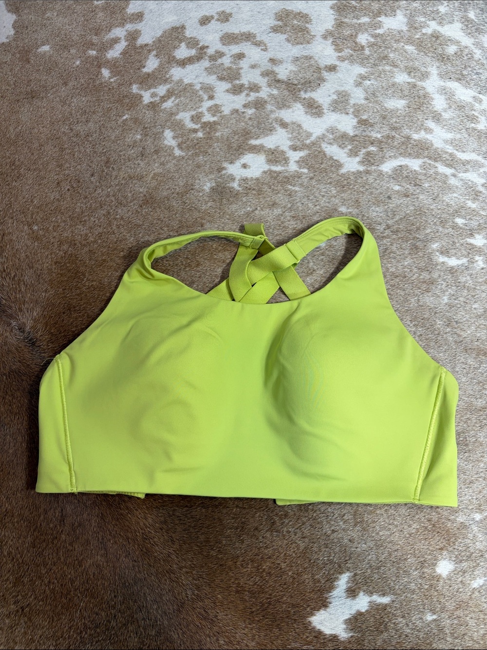 Lululemon Lime Sports Bra with Cross-Back Straps 34DD